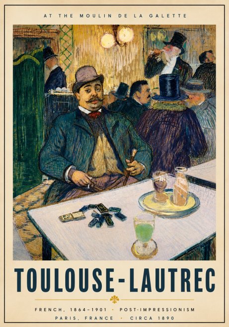 Toulouse-Lautrec At the Moulin De La Galette No6 - Poszter