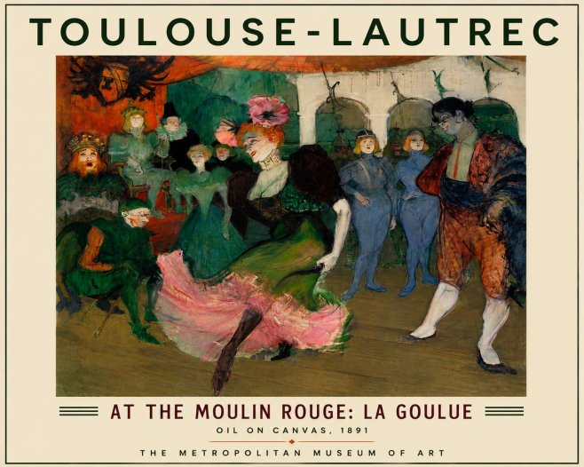 Toulouse-Lautrec At the Moulin Rouge: La Goulue No4 - Poszter