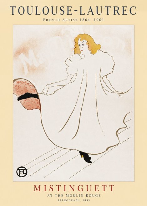 Toulouse-Lautrec Mistinguett at the Moulin Rouge No1 - Poszter