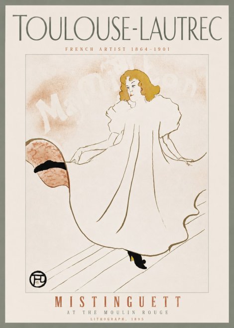 Toulouse-Lautrec Mistinguett at the Moulin Rouge No3 - Poszter