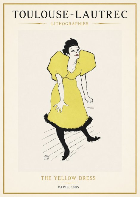 Toulouse-Lautrec The Yellow Dress No1 - Poszter