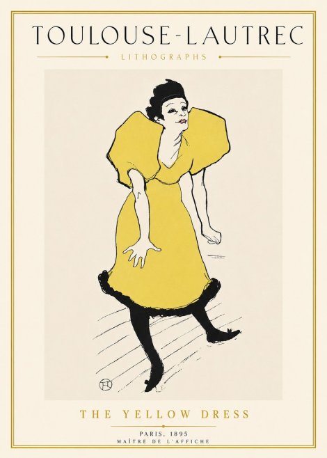 Toulouse-Lautrec The Yellow Dress No5 - Poszter