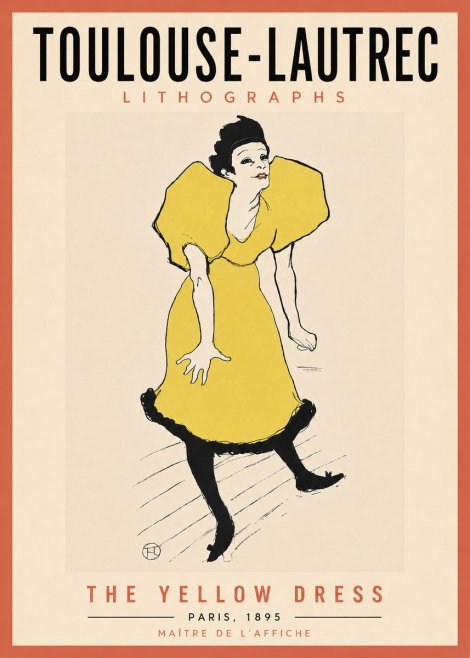 Toulouse-Lautrec The Yellow Dress No6 - Poszter