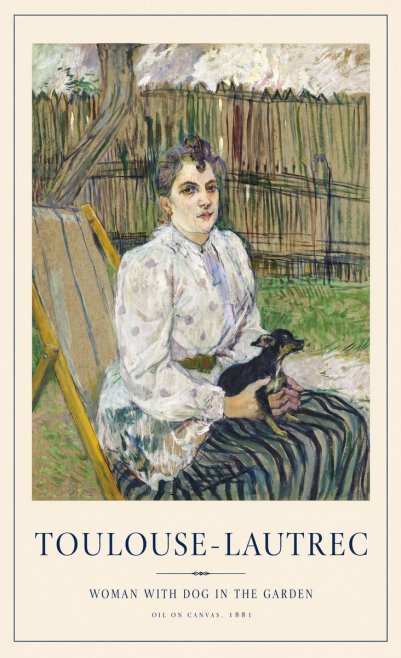 Toulouse-Lautrec Woman with Dog in the Garden No1 - Poszter