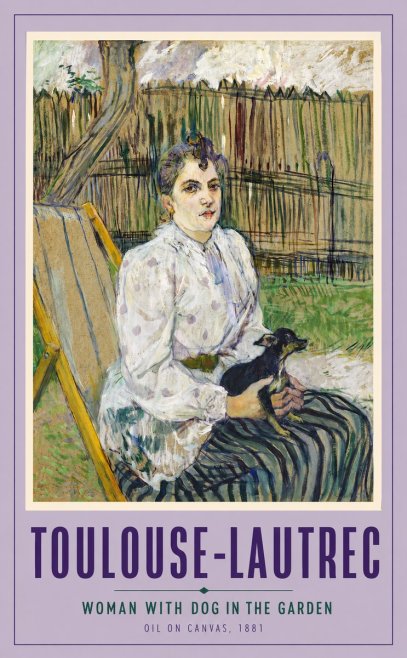 Toulouse-Lautrec Woman with Dog in the Garden No2 - Poszter