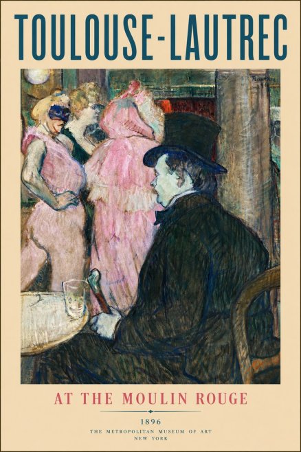 Toulouse-Lautrec At the Moulin Rouge VIII No2 - Poszter
