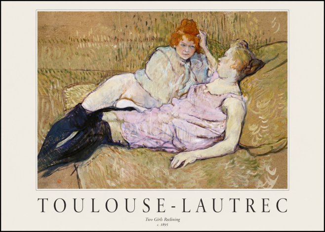 Toulouse-Lautrec Two Girls Reclining No1 - Poszter