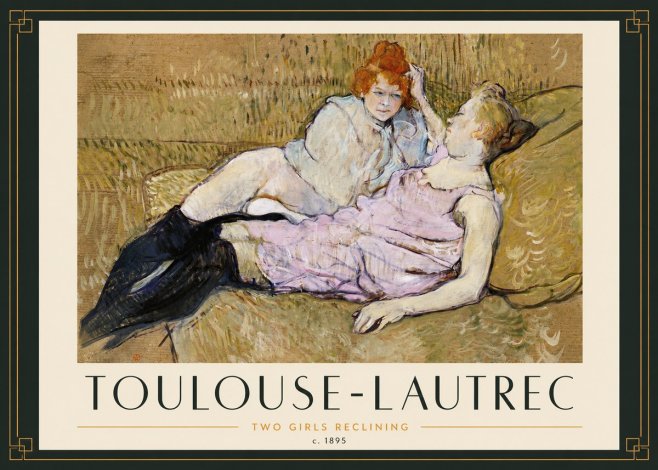 Toulouse-Lautrec Two Girls Reclining No3 - Poszter