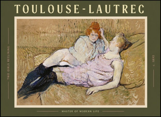 Toulouse-Lautrec Two Girls Reclining No6 - Poszter