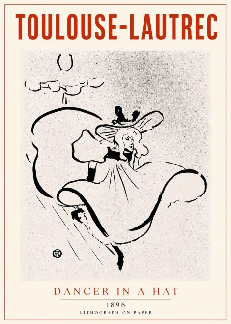 Toulouse-Lautrec Dancer in a Hat No4 - Poszter