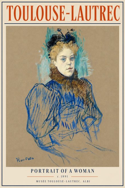 Toulouse-Lautrec Portrait of a Woman II No5 - Poszter
