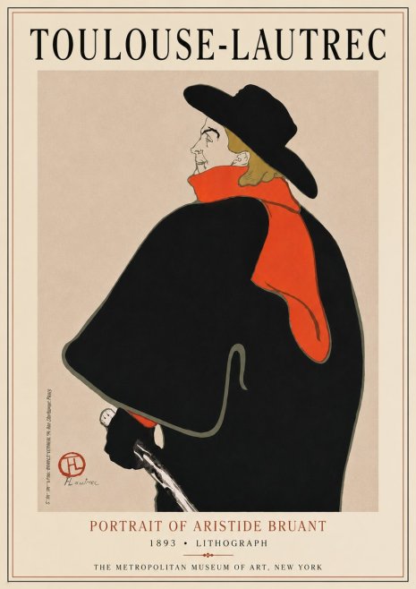 Toulouse-Lautrec Portrait of Aristide Bruant No6 - Poszter