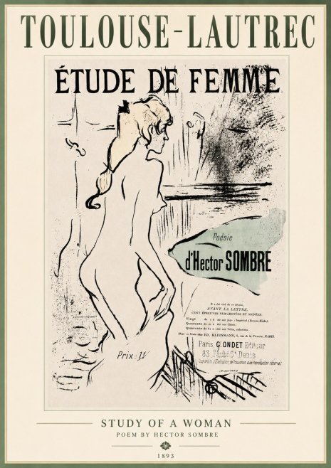 Toulouse-Lautrec Étude De Femme No3 - Poszter