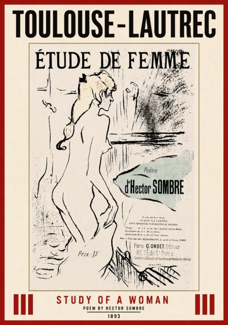 Toulouse-Lautrec Étude De Femme No5 - Poszter