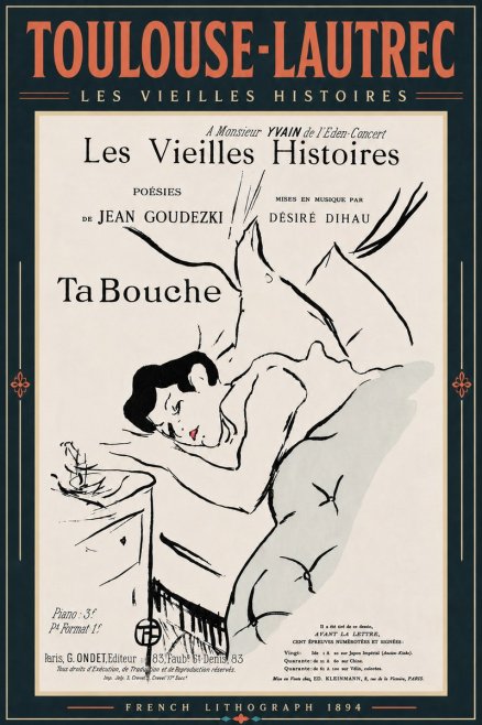 Toulouse-Lautrec Les Vieilles Histoires - Ta Bouche No6 - Poszter