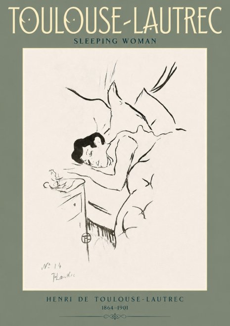 Toulouse-Lautrec Sleeping Woman No2 - Poszter