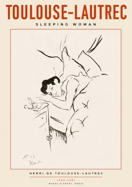 Toulouse-Lautrec Sleeping Woman No3 - Poszter