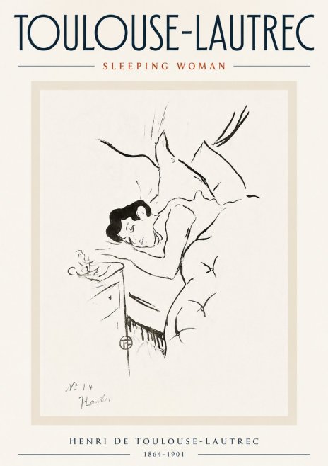 Toulouse-Lautrec Sleeping Woman No5 - Poszter