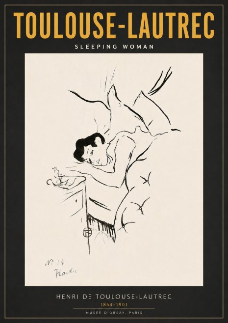 Toulouse-Lautrec Sleeping Woman No6 - Poszter