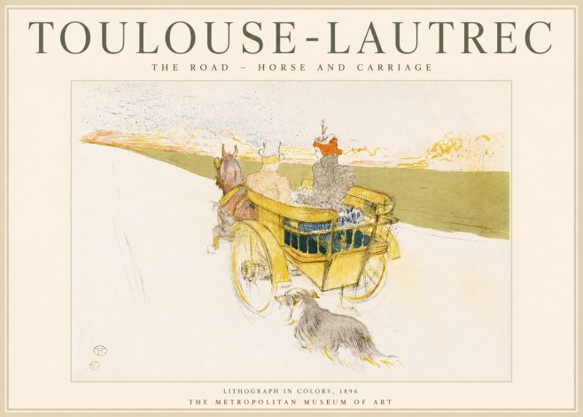 Toulouse-Lautrec The Road - Horse and Carriage No1 - Poszter