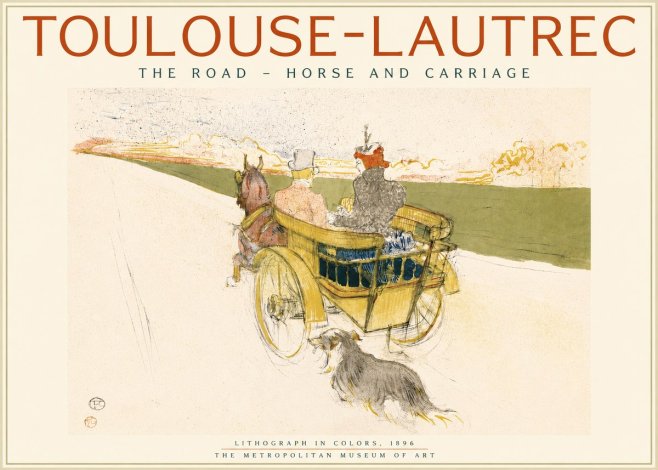 Toulouse-Lautrec The Road - Horse and Carriage No2 - Poszter