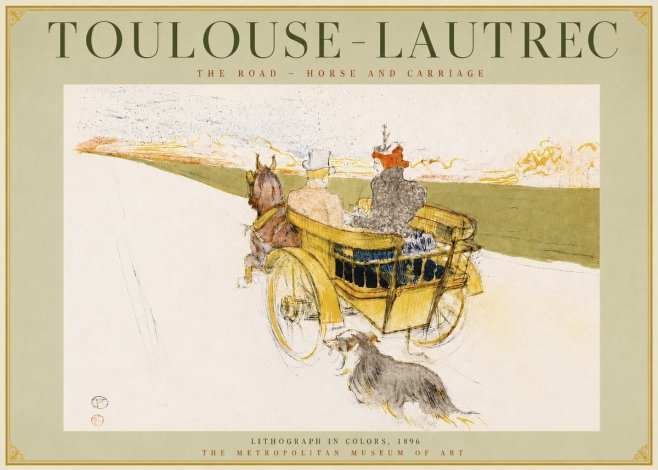 Toulouse-Lautrec The Road - Horse and Carriage No4 - Poszter