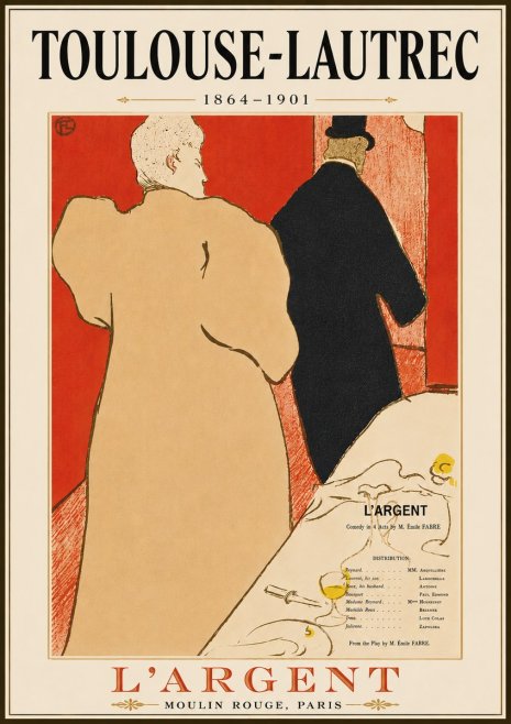Toulouse-Lautrec L'argent No6 - Poszter
