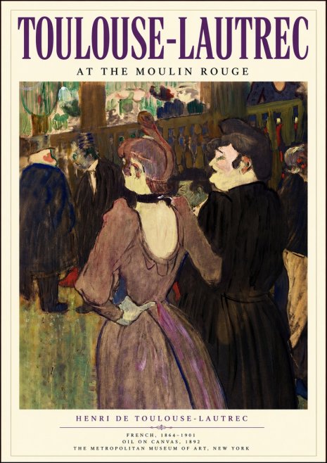 Toulouse-Lautrec At the Moulin Rouge XIV No3 - Poszter