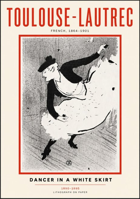 Toulouse-Lautrec Dancer in a White Skirt No3 - Poszter