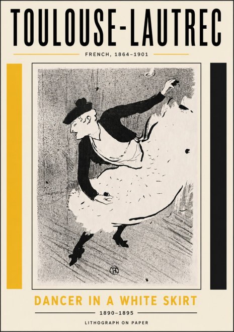 Toulouse-Lautrec Dancer in a White Skirt No5 - Poszter