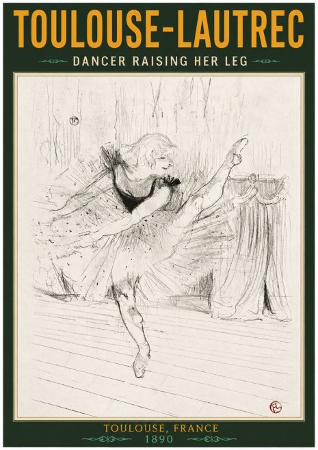 Toulouse-Lautrec Dancer Raising Her Leg No2 - Poszter