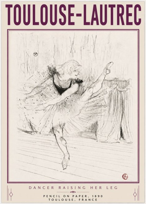 Toulouse-Lautrec Dancer Raising Her Leg No4 - Poszter