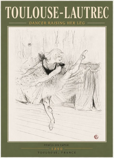 Toulouse-Lautrec Dancer Raising Her Leg No5 - Poszter