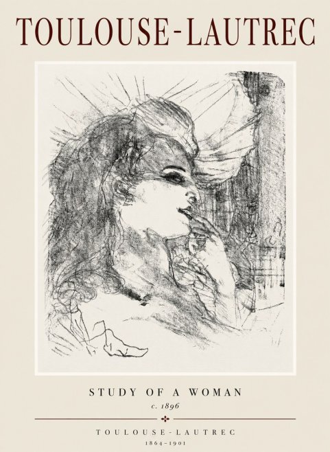 Toulouse-Lautrec Study of a Woman I No1 - Poszter