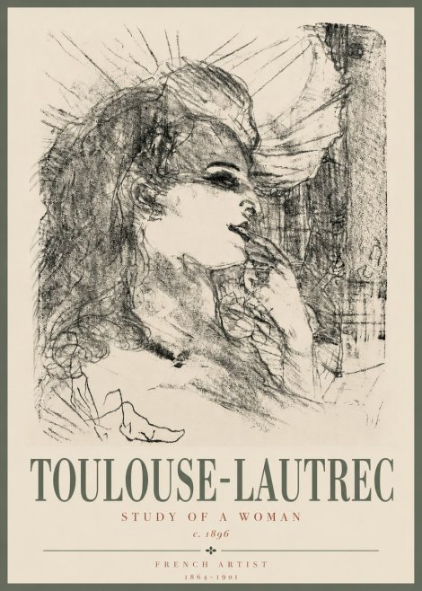 Toulouse-Lautrec Study of a Woman I No3 - Poszter
