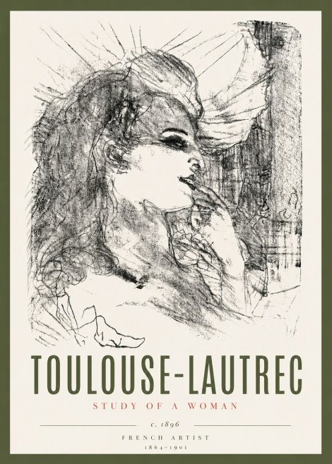 Toulouse-Lautrec Study of a Woman I No6 - Poszter