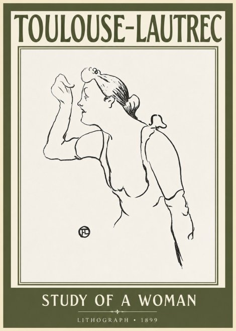 Toulouse-Lautrec Study of a Woman II No2 - Poszter