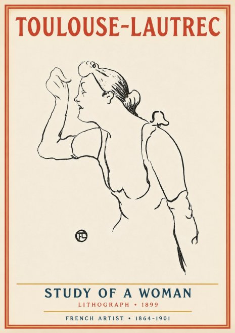 Toulouse-Lautrec Study of a Woman II No3 - Poszter