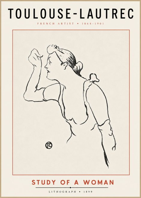 Toulouse-Lautrec Study of a Woman II No4 - Poszter