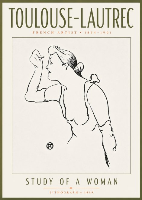 Toulouse-Lautrec Study of a Woman II No5 - Poszter