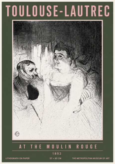 Toulouse-Lautrec At the Moulin Rouge XVII No4 - Poszter