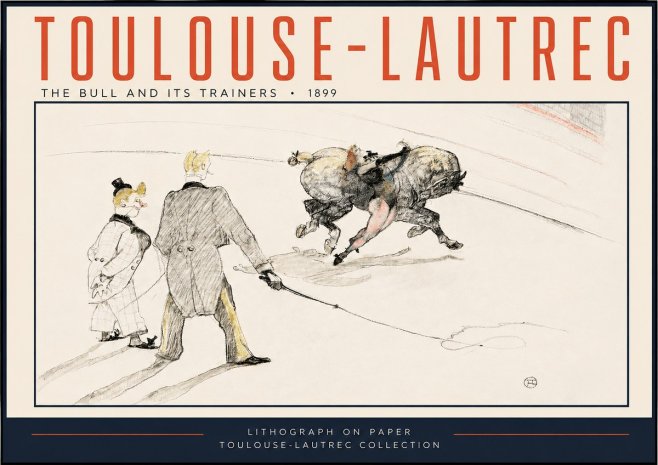 Toulouse-Lautrec The Bull and Its Trainers No3 - Poszter