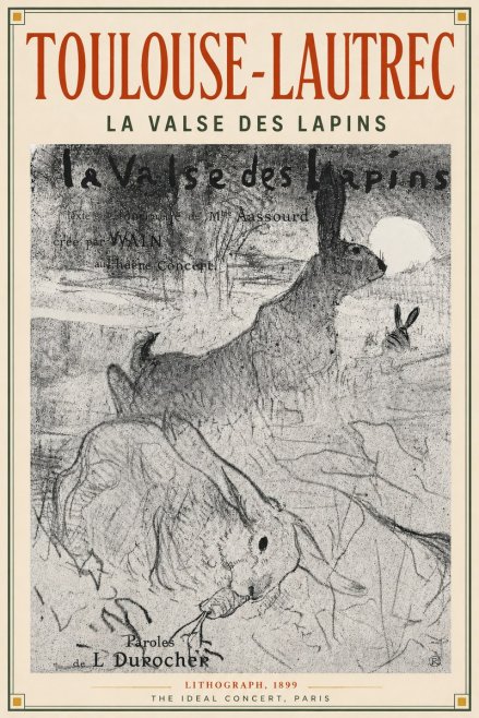 Toulouse-Lautrec La Valse Des Lapins No4 - Poszter