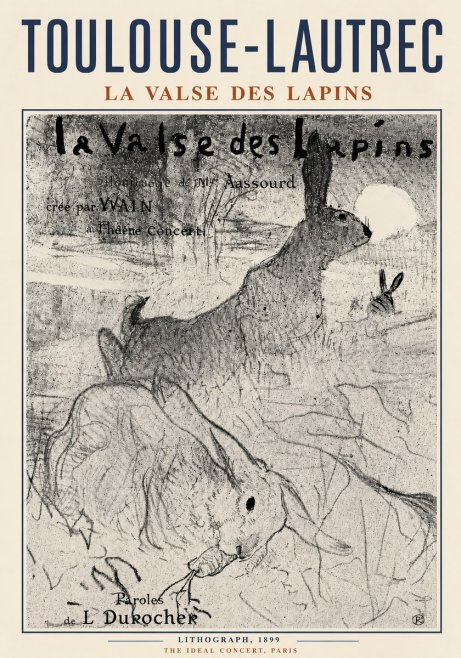 Toulouse-Lautrec La Valse Des Lapins No5 - Poszter