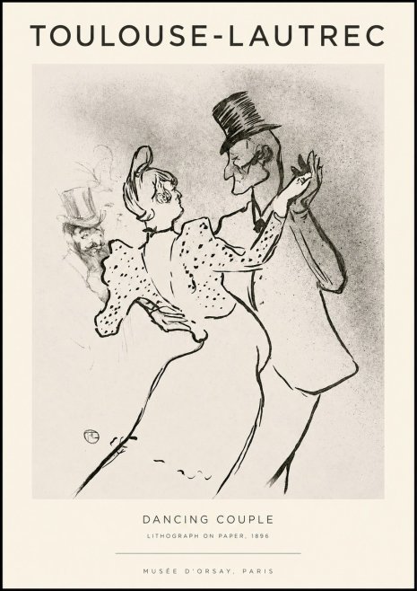 Toulouse-Lautrec Dancing Couple No1 - Poszter