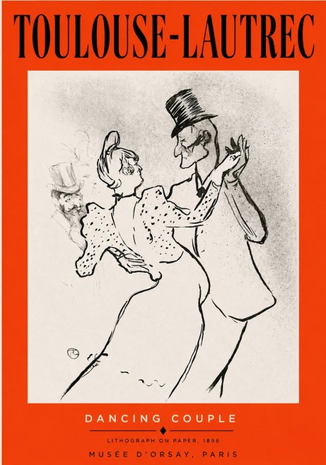 Toulouse-Lautrec Dancing Couple No3 - Poszter