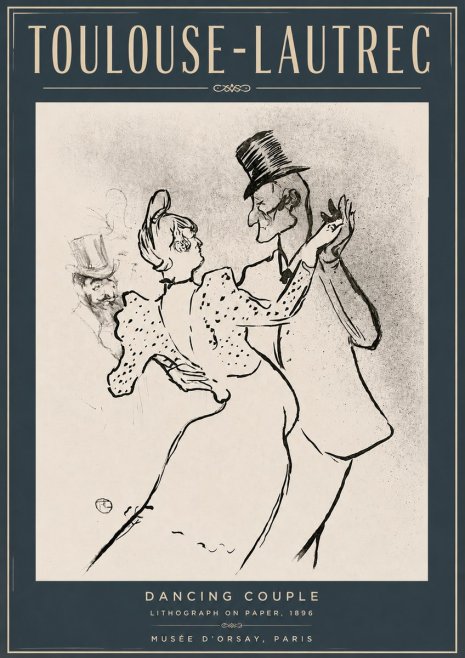 Toulouse-Lautrec Dancing Couple No4 - Poszter