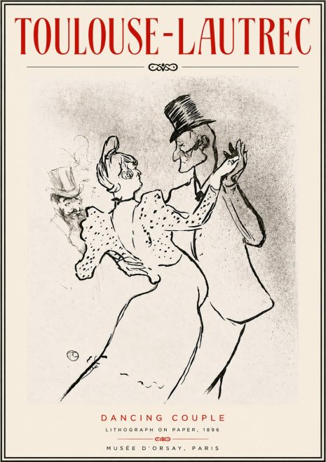 Toulouse-Lautrec Dancing Couple No5 - Poszter