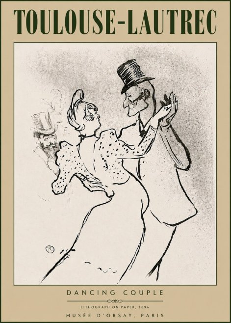 Toulouse-Lautrec Dancing Couple No6 - Poszter