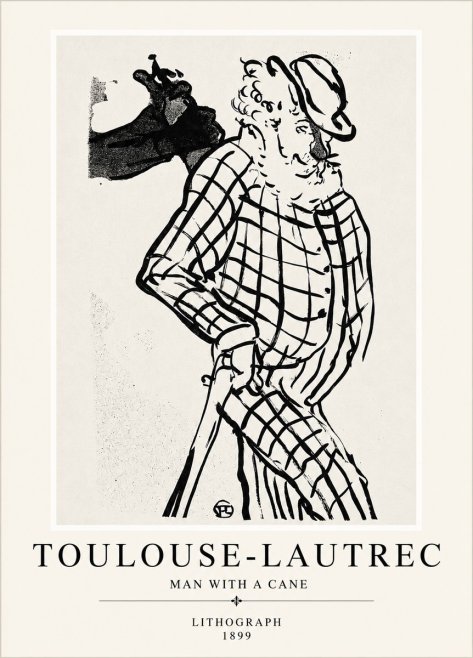Toulouse-Lautrec Man with a Cane No4 - Poszter